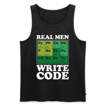 Programmer Computer Scientist Computer Nerd Gift - Men's Premium Organic Tank Top - black - Front - AI Model Male 178 light (178cm)