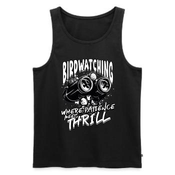 Bird watching ornithologist - Men's Premium Organic Tank Top - black - Front - AI Model Male 178 light (178cm)