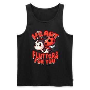 Ladybug Entomology My Heart Flutters for You - Men's Premium Organic Tank Top - black - Front - AI Model Male 178 light (178cm)