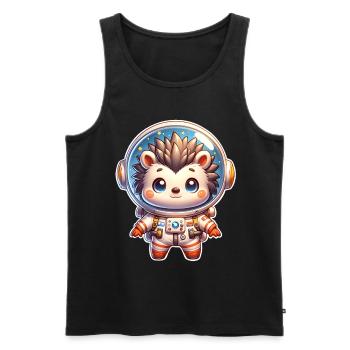 Hérisson Astronaute - Débardeur bio Premium Homme - noir - Devant - Michal (187cm)