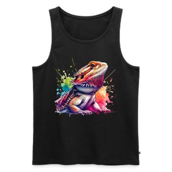 Bartagame Bartagamen Bearded Dragon - Men's Premium Organic Tank Top - black - Front - AI Model Male 178 light (178cm)