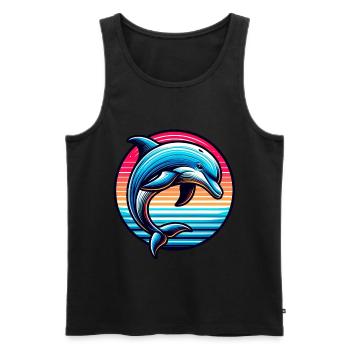 Delfin - Männer Premium Bio Tank Top - Schwarz - Vorne - Michal (187cm)