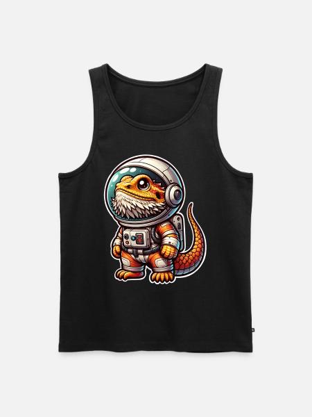 Bearded Dragon Astronaut - Men's Premium Organic Tank Top - black