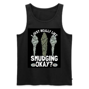 Smudging Smudge Encens de guérison spirituelle - Débardeur bio Premium Homme - noir - Devant - Michal (187cm)
