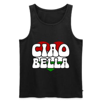 Ciao Bella - Men's Premium Organic Tank Top - black - Front - AI Model Male 178 light (178cm)