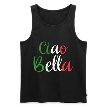 Ciao Bella - Débardeur bio Premium Homme - noir - Devant - Michal (187cm)