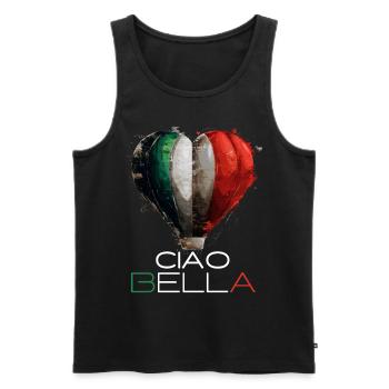Ciao Bella - Männer Premium Bio Tank Top - Schwarz - Vorne - AI Model Male 178 light (178cm)