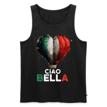 Ciao Bella - Men's Premium Organic Tank Top - black - Front - Michal (187cm)