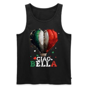 Ciao Bella - Männer Premium Bio Tank Top - Schwarz - Vorne - AI Model Male 178 light (178cm)