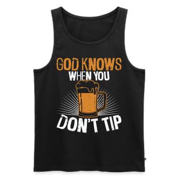 Bartender Mixologist God Knows - Männer Premium Bio Tank Top - Schwarz - Vorne - AI Model Male 178 light (178cm)