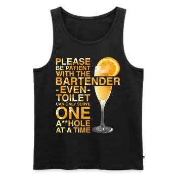 Bartender Mixologist Please Be - Men's Premium Organic Tank Top - black - Front - Michal (187cm)