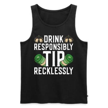 Bartender Mixologist Drink - Men's Premium Organic Tank Top - black - Front - AI Model Male 178 light (178cm)