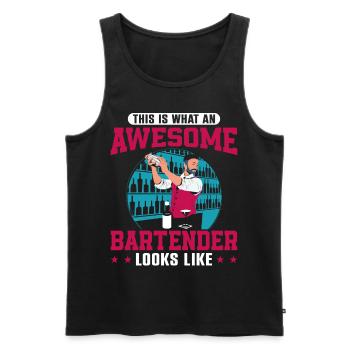 Bartender Mixologist This Is What - Männer Premium Bio Tank Top - Schwarz - Vorne - AI Model Male 178 light (178cm)