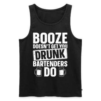Bartender Mixologist Booze Doesn't - Männer Premium Bio Tank Top - Schwarz - Vorne - Michal (187cm)