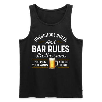 Barman Mixologue Préscolaire - Débardeur bio Premium Homme - noir - Devant - AI Model Male 178 light (178cm)