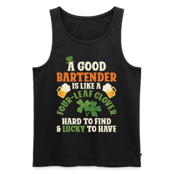 Bartender Mixologist St Patricks - Männer Premium Bio Tank Top - Schwarz - Vorne - AI Model Male 178 light (178cm)