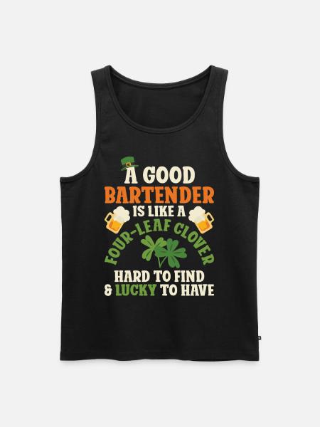 Bartender Mixologist St Patricks - Männer Premium Bio Tank Top - Schwarz