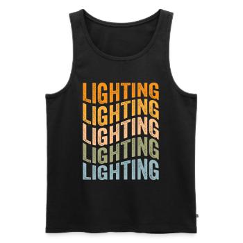 Lichttechniker Beleuchter Veranstaltungstechniker - Männer Premium Bio Tank Top - Schwarz - Vorne - AI Model Male 178 light (178cm)