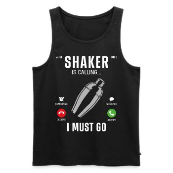Bartender Mixologist Phone Display - Men's Premium Organic Tank Top - black - Front - AI Model Male 178 light (178cm)