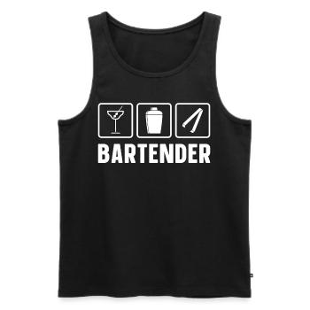 Bartender Mixologist Bartender - Men's Premium Organic Tank Top - black - Front - AI Model Male 178 light (178cm)
