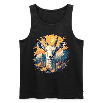 Antilope antilope antilope ouverte - Débardeur bio Premium Homme - noir - Devant - AI Model Male 178 light (178cm)