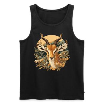 Antilope antilope antilope ouverte - Débardeur bio Premium Homme - noir - Devant - AI Model Male 178 light (178cm)