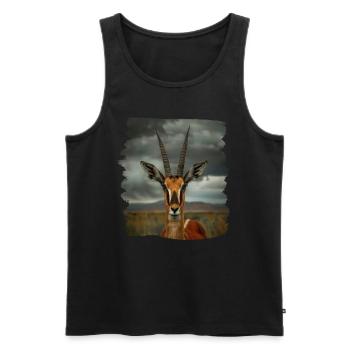 Antilope antilope antilope ouverte - Débardeur bio Premium Homme - noir - Devant - AI Model Male 178 light (178cm)