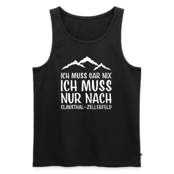Clausthal Zellerfeld I Harz Brocken Brockenbahn - Débardeur bio Premium Homme - noir - Devant - AI Model Male 178 light (178cm)