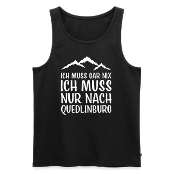 Quedlinburg I Harz Brocken Brockenbahn Walpurgis - Men's Premium Organic Tank Top - black - Front - AI Model Male 178 light (178cm)