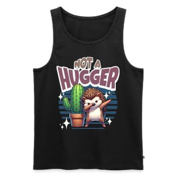 Not A Hugger Igel Kaktus - Männer Premium Bio Tank Top - Schwarz - Vorne - Michal (187cm)