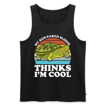 Red-eared Turtle Turtle - Men's Premium Organic Tank Top - black - Front - AI Model Male 178 light (178cm)
