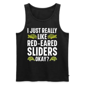 Red-eared Turtle Turtle - Men's Premium Organic Tank Top - black - Front - AI Model Male 178 light (178cm)
