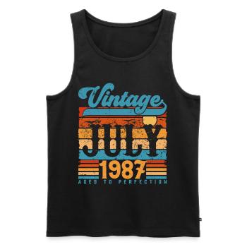 Juli 1987, Juli 1987 Geburtstagsgeschenk. - Männer Premium Bio Tank Top - Schwarz - Vorne - Michal (187cm)