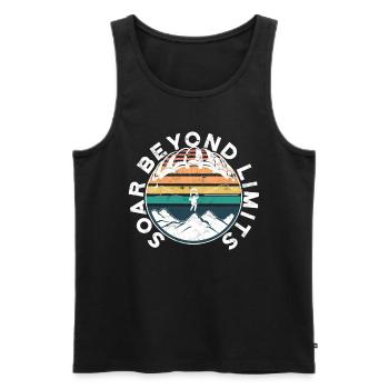Paragliding Paraglider Soar Beyond Limits - Männer Premium Bio Tank Top - Schwarz - Vorne - AI Model Male 178 light (178cm)