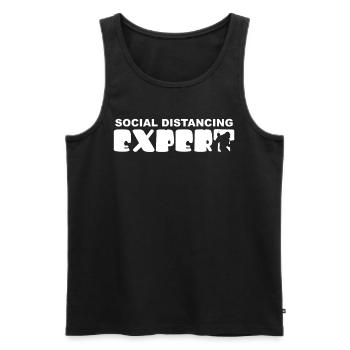 Social Distancing Expert Bigfoot - Men's Premium Organic Tank Top - black - Front - AI Model Male 178 light (178cm)