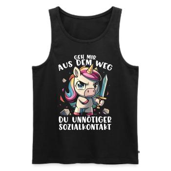 Get out of my way, you unnecessary social contact - Men's Premium Organic Tank Top - black - Front - Michal (187cm)