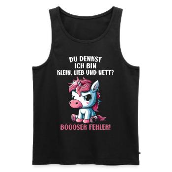 Do I think I'm small, sweet and nice? Bad mistake - Men's Premium Organic Tank Top - black - Front - Michal (187cm)