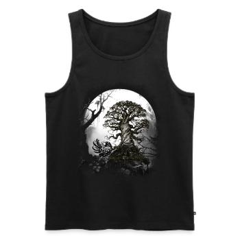 Halloween Corbeau Corbeau Forêt Créature Forêt Occulte - Débardeur bio Premium Homme - noir - Devant - Michal (187cm)