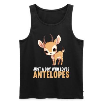 Antilope antilope antilope ouverte - Débardeur bio Premium Homme - noir - Devant - AI Model Male 178 light (178cm)