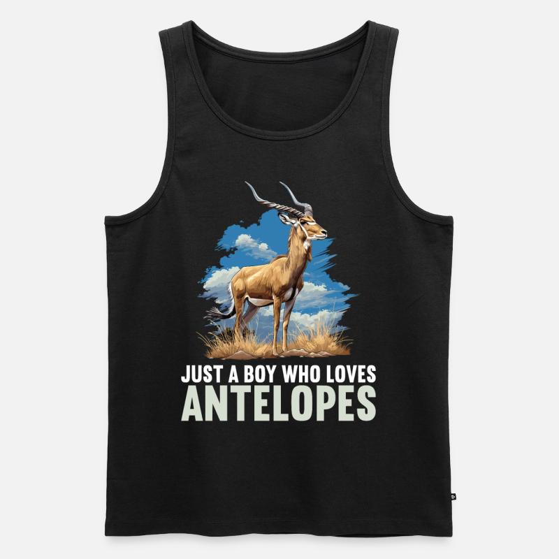 Antilope antilope antilope ouverte - Débardeur bio Premium Homme - noir