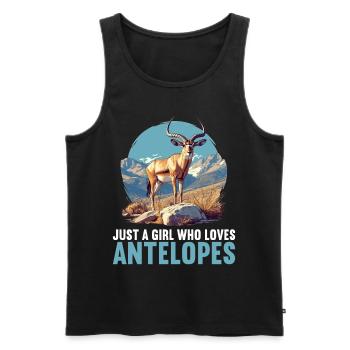 Antilope Antilope ouverte - Débardeur bio Premium Homme - noir - Devant - AI Model Male 178 light (178cm)