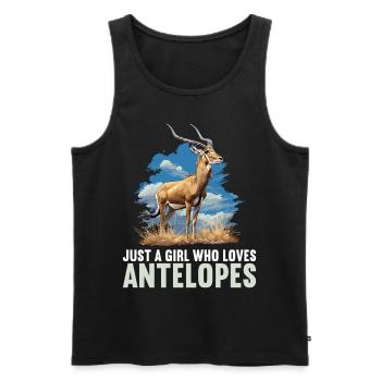 Antilope Antilope ouverte - Débardeur bio Premium Homme - noir - Devant - AI Model Male 178 light (178cm)