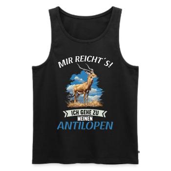 Antilope antilope antilope ouverte - Débardeur bio Premium Homme - noir - Devant - AI Model Male 178 light (178cm)