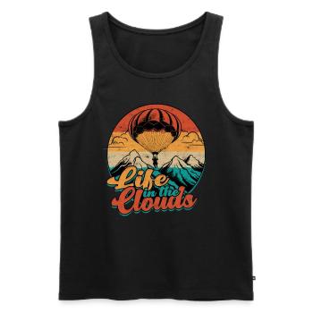Paragliding Paraglider Gleiter Life In The Clouds - Männer Premium Bio Tank Top - Schwarz - Vorne - Michal (187cm)