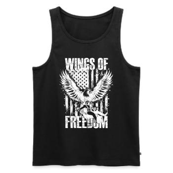 Paragliding Paraglider Gleiter Wings Of Freedom - Männer Premium Bio Tank Top - Schwarz - Vorne - Michal (187cm)
