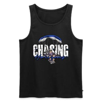 Paragliding Paraglider Gleiter Chasing Horizons - Männer Premium Bio Tank Top - Schwarz - Vorne - Michal (187cm)