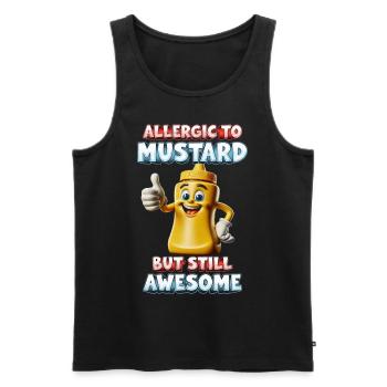 Mustard Allergy Allerigic To Mustard - Men's Premium Organic Tank Top - black - Front - Michal (187cm)