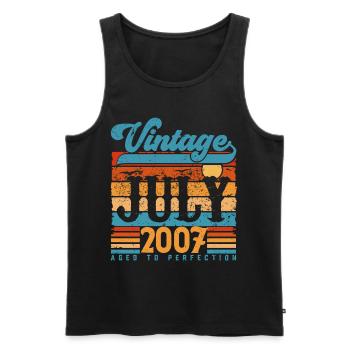 Juli 2007, Juli 2007 Geburtstagsgeschenk. - Männer Premium Bio Tank Top - Schwarz - Vorne - AI Model Male 178 light (178cm)