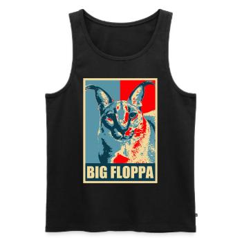 Big Floppa Karakal Cat Meme - Débardeur bio Premium Homme - noir - Devant - Michal (187cm)
