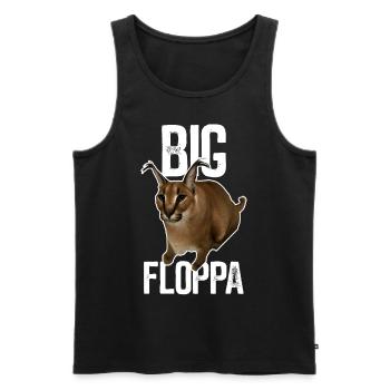 Big Floppa Karakal Cat Meme - Men's Premium Organic Tank Top - black - Front - Michal (187cm)